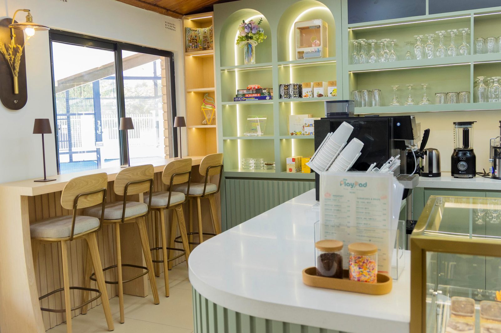 The PlayPad coffee bar and counter