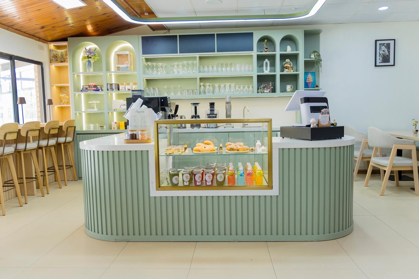 The PlayPad cafe counter and bar